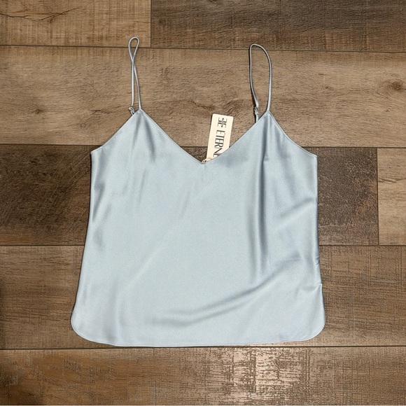 Eterne Mint Satin V-Neck Camisole - Picture 2 of 5
